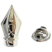 Bassin and Brown Fountain Pen Lapel Pin - Silver