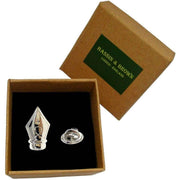 Bassin and Brown Fountain Pen Lapel Pin - Silver