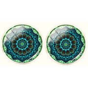 Bassin and Brown Bohemian Swirl Cufflinks - Mint/Green/Navy