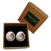 Bassin and Brown Knights Templar Cufflinks - Grey/Blue/Red