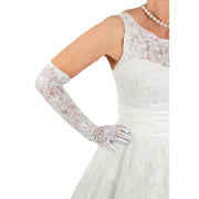 Dents Long Lace Evening Gloves - Ivory