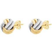 KJ Beckett Knot Stud Earrings - Yellow Gold/Silver