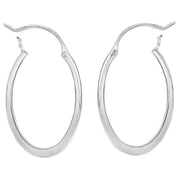 KJ Beckett Oval Creole Earrings - Silver
