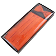 Knightsbridge Neckwear Bow Tie and Cummerbund Set - Orange