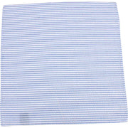 Knightsbridge Neckwear Striped Cotton Pocket Square - Sky Blue/White