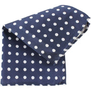 Knightsbridge Neckwear Polka Dot Silk Pocket Square - Navy/White