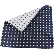Knightsbridge Neckwear Polka Dot Silk Pocket Square - Navy/White