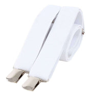 Knightsbridge Neckwear Clip on Braces - White