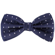 Knightsbridge Neckwear Spots Silk Bow Tie - Navy/White