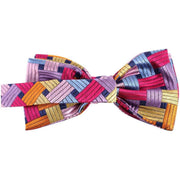 Knightsbridge Neckwear Rectangles Silk Bow Tie - Multi-colour