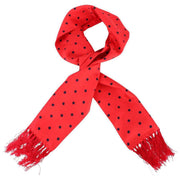 Knightsbridge Neckwear Polka Dot Aviator Silk Scarf - Red/Black