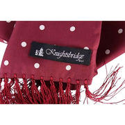 Knightsbridge Neckwear Polka Dot Aviator Silk Scarf - Burgundy/White