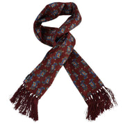 Knightsbridge Neckwear Paisley Aviator Silk Scarf - Burgundy