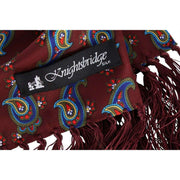 Knightsbridge Neckwear Paisley Aviator Silk Scarf - Burgundy