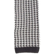 Knightsbridge Neckwear Silk Knitted Houndstooth Tie - Black/White