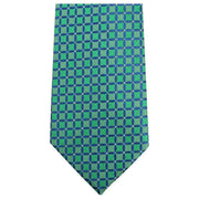 Knightsbridge Neckwear Geometric Tie - Green/Blue