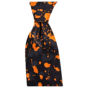 Knightsbridge Neckwear Paint Splash Tie - Black/Orange
