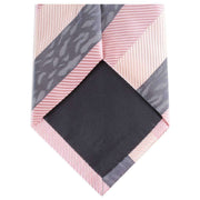 Knightsbridge Neckwear Multi Textured Regular Polyester Tie - Pink/Grey