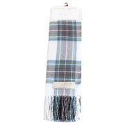 Locharron of Scotland Stewart Dress Lambwool Scarf - White/Blue/Yellow