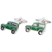 Zennor Farm Truck Cufflinks - Green/Silver
