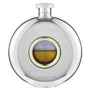 Orton West 4oz Welsh Dragon Porthole Hip Flask - Silver