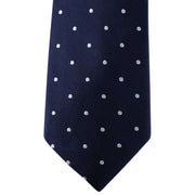 David Van Hagen Polka Dot Tie - Navy/White