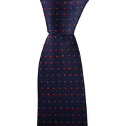 David Van Hagen Spotted Tie - Navy/Red