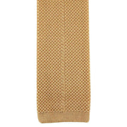 David Van Hagen Plain Knitted Tie - Gold