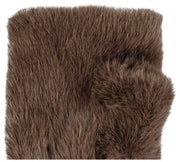 Dents Fingerless Faux Fur Mittens - Mocca Brown