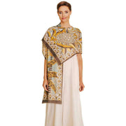 powder-patterned-palms-cotton-scarf---beigebrownyellow-34428344