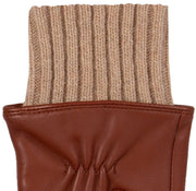 Dents Tamara Knitted Cuff Leather Gloves - Cognac Tan/Camel Tan