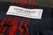 Locharron of Scotland Brock Logan Modern Luxury Scarf - Navy/Olive Green/Red