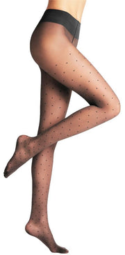 Falke Dot Vitalize 20 Denier Tights - Black