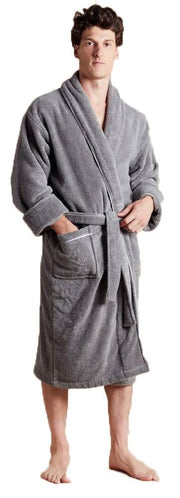 Bown of London Europa Towelling Dressing Gown - Grey