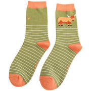 miss-sparrow-london-highland-cow-and-stripes-bamboo-socks---moss-green-34596310