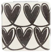 caroline-gardner-mono-linked-hearts-square-pocket-mirror---creamblack-35903572