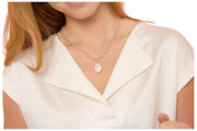 Pearls of the Orient Keishi Pearl Pendant Chunky Chain Necklace - Silver/White