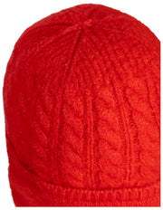 Dents Cable Knit Beanie Hat - Berry Red
