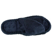 isotoner-popcorn-turnover-open-toe-slippers---navy-34523107
