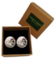 Bassin and Brown Knights Templar Cufflinks - Grey/Blue/Red