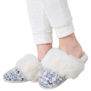 totes-toasties-fair-isle-knit-mule-slippers---blue-34475897