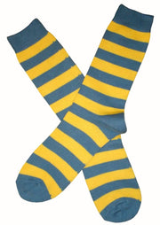 Bassin and Brown Striped Midcalf Socks - Yellow/Grey