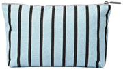 Roka Maida Vale Medium Cotton Canvas Pouch - Blue Stripe