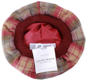 Locharron of Scotland Auld Scotland Tartan Brushed Wool Tam - Burgundy/Beige/Grey
