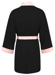 Bown of London Persephone Lightweight Short Dressing Gown - Black