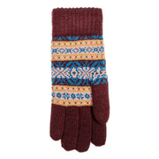 dents-jacquard-fair-isle-knitted-gloves---damson-burgundy-34478362