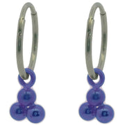 ti2-titanium-triple-bead-charm-hoop-earrings---purple-34437795