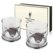 english-pewter-company-11oz-double-highland-cow-tumbler-set---silverclear-34432769
