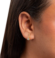 Beginnings Round Semi Precious Stud Earrings - Gold/Blue