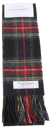 Locharron of Scotland Bowhill Stewart Modern Lambswool Scarf - Black